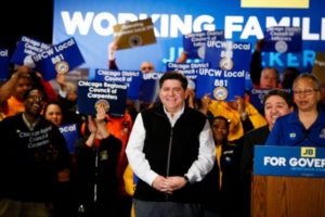 J.B. Pritzker from his campaign Facebook Page at UFCW union endorsement.