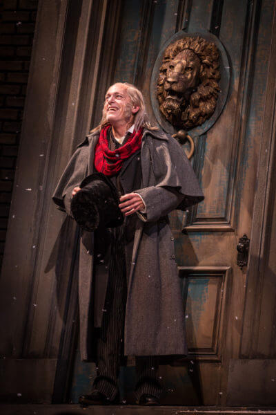 Actor Larry Yando as Ebenezer Scrooge in the Goodman Theater Production of A Christmas Carol. Courtesy of the Goodman Theater