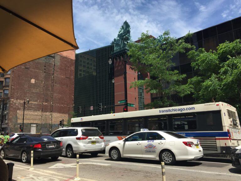 Street view from Meli Cafe at 500 S. Dearborn Street. Photo courtesy Ray Hanania