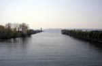Buffalo River (New York) where it empties into Lake Erie. Buffalo Coast Guard Station is on the left, including Buffalo (main) Light. (Photo credit: Wikipedia)
