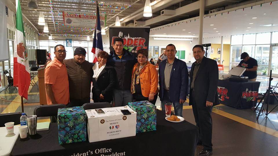 Cicero officials, businesses and residents joined together on November 17 and 18 to raise money for the Mexico and Puerto Rico which suffered greatly as a result of Hurricane Maria