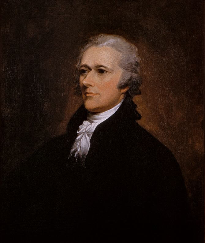 Oil on canvas portrait of Alexander Hamilton b...