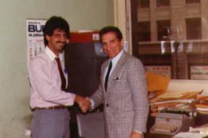 Ray Hanania and Harry Golden Jr., at City Hall in 1982. Photo courtesy of Ray Hanania