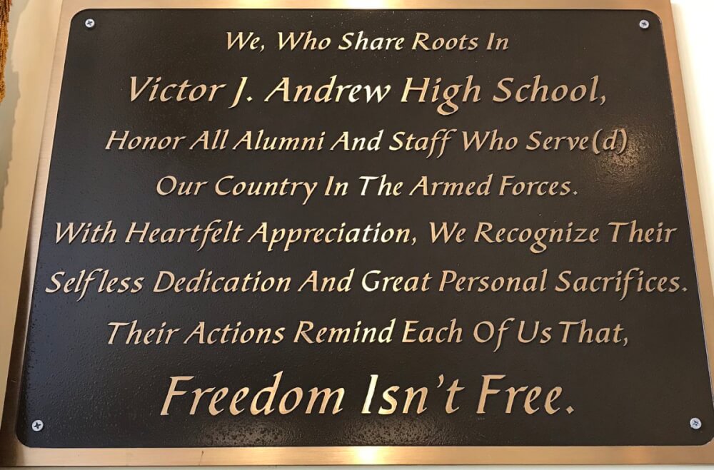 Victor J. Andrew High school in Tinely Park celebrated the service of its former students for Memorial Day 2018