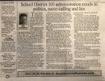 District 103 administration excels in politics, name-calling and lies