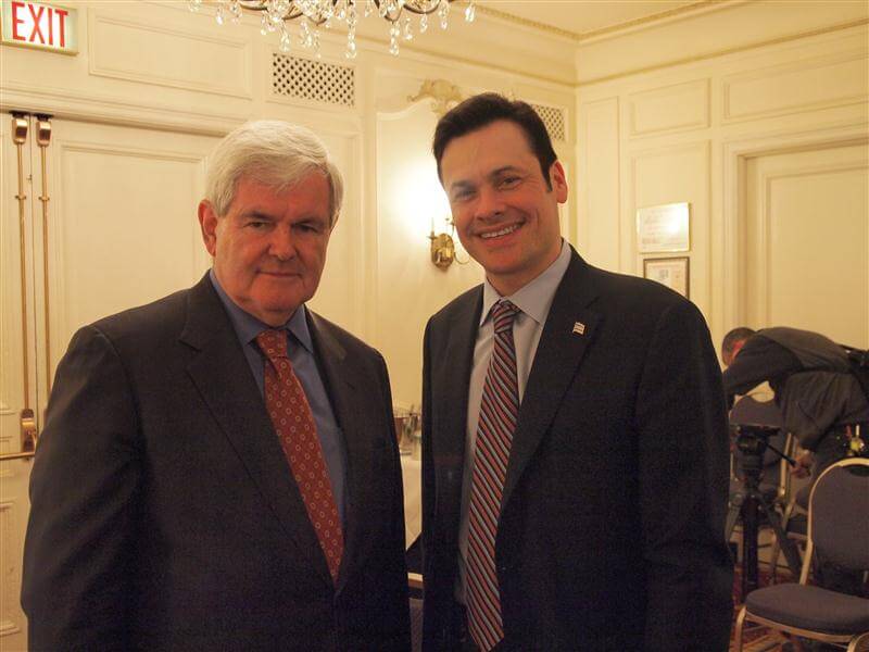 William J. Kelly Newt Gingrich. Photo courtesy of William J. Kelly for Chicago Mayor campaign