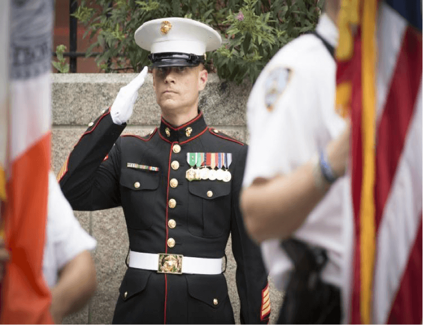US Marine Saluting. Photo courtesy of Jerry Field