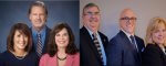 Two slates of candidates running in the Trustee elections in the Village of Orland Park,: on the left the Orland Integrity Party with Carole Griffin Ruzich, Devin Hodge and Kelly O'Brien, and on the right, the People Over Politics slate with Michael Milani, William Healy and Cindy Katsenes.