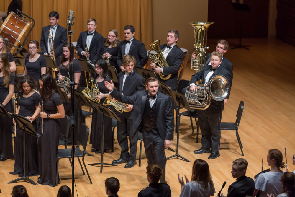 The Stagg High School Symphonic Band recently performed at the Wentz Concert Hall at Northern Illinois University under the direction of Bob Mecozzi