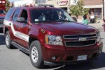 A typical Fire Department Command Vehicle, Red SUV