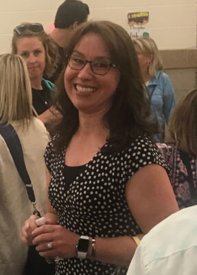 Theresa Silva is all smiles after she was re-hired, after a year away, to be principal of Lincoln School in Brookfield. (Photo by Steve Metsch)