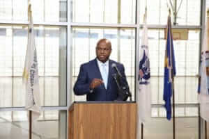 Emanuel "Chris" Welch, the State Represenative of the 7th House District, was the keynote speaker at the Town of CIcero annual Commemoration for the late Dr. Martin Luther King Jr. Photo courtesy of the Town of Cicero