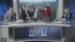 Pat Tomasulo on the set of WGN TV Morning News with Larry Potash, Robin Baumgarten and Morgan Kolkmeyer. Photo courtesy of Pat Tomasulo's Twitter account @PatTomasulo