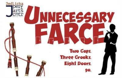 Unnecessary Farce, theatrical performance, poster
