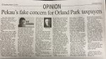 Pekau’s fake concern for Orland Park taxpayers