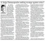 Is Judge Demacopoulos seeking revenge against her critics? Published in the Southwest News Newspaper Group Oct. 15, 2020