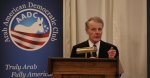 Illinois House Speaker Michael J. Madigan addressing the Oct. 21, 2018 candidate's forum hosted by the Arab American Democratic Club in suburban Chicago. Photo courtesy of Ray Hanania