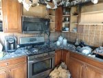 Damage from stove-top fire extinguished by OFPD with assistance from fast acting neighbor with a fire extinguisher. Photo courtesy of the Orland Fire Protection District