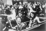 The Kennedys and the Connallys in the presidential limousine moments before the assassination in Dallas Victor Hugo King, who placed the photograph in the public domain (presumably when he gave it to the Library of Congress). Photo courtesy of Wikipedia