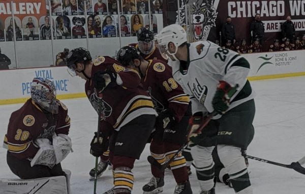 Chicago Wolves lose to Grand Rapids Griffins February 2021. Photo courtesy of the Chicago Wolves