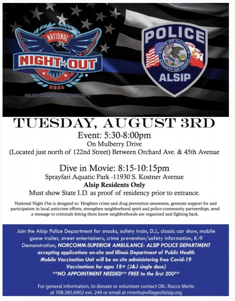Alsip National Night Out 2021. Photo courtesy of the Village of Alsip