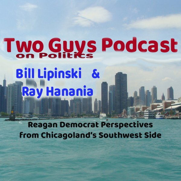 Two Guys Podcast Logo with Bill Lipinski and Ray Hanania