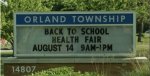 Orland Township Supervisor and the Township board are hosting a Back-to-School Healthfair Aug. 14, 2021 from 9 am until 1 PM