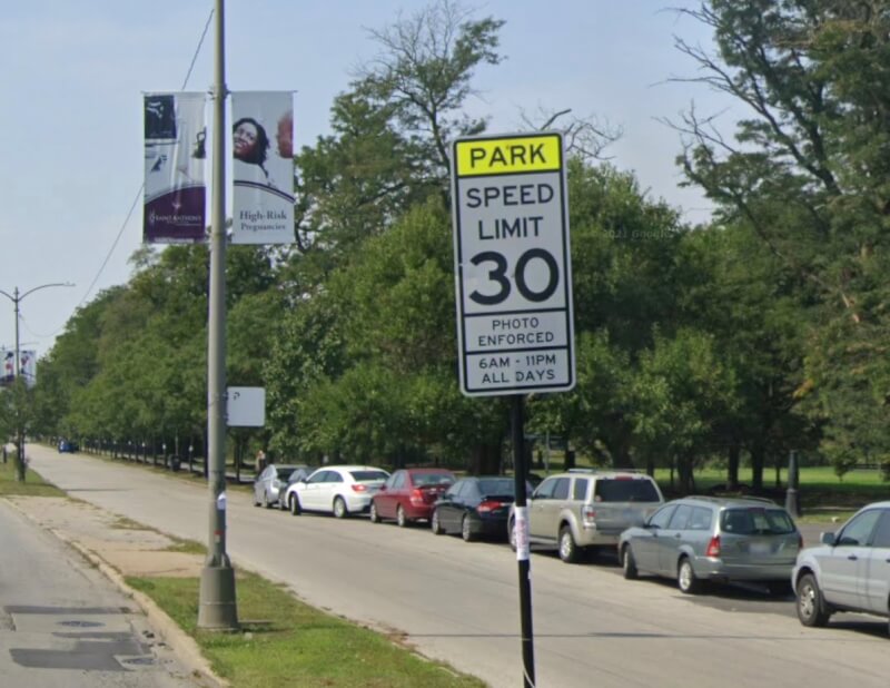 Douglass Park is a huge street gangbanger hangout but all Chicago Mayor Lori Lightfoot can do is snag motorists taxpayers going 6 miles over the posted speed limit. It's about her money not your safety. Photo courtesy of Ray Hanania