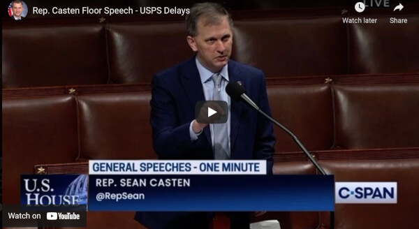 Congressman Sean Casten slams delayed US Postal Service in response to increased complaints from postal customers