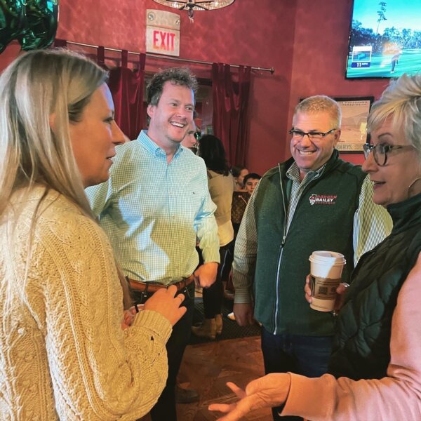 Scott Kasper, the leading Republican candidate in the June 28, 2022 GOP Primary contest for the 6th District, greets guests at St. Patrick's Day Fundraiser. Photo courtesy of Scott Kasper Campaign