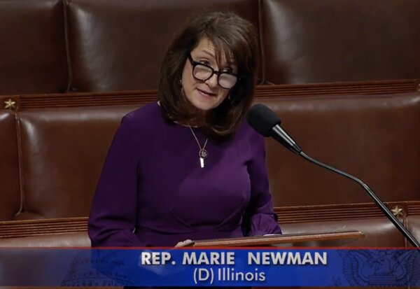 U.S. Rep. Marie Newman speaks on bahelf of amendment to bring benefits to veterans who served at Panama Canal during the Vietnam War injured by Agent Orange. 