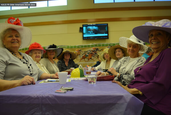 Orland Township Resident's celebrating the specially themed Kentucky Derby Day drop-in for Older Americans Month 2019.