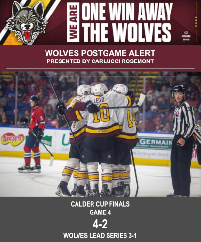 Chicago Wolves win over Springfield Thunderbirds puts them one away from Calder Cup championship