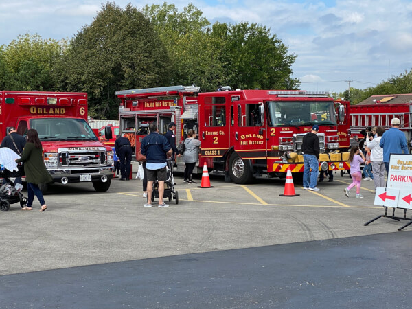 Orland Fire Protection District fire trucks on display at Open House Saturday Sept. 24, 2022. Photo courtesy of the OFPD