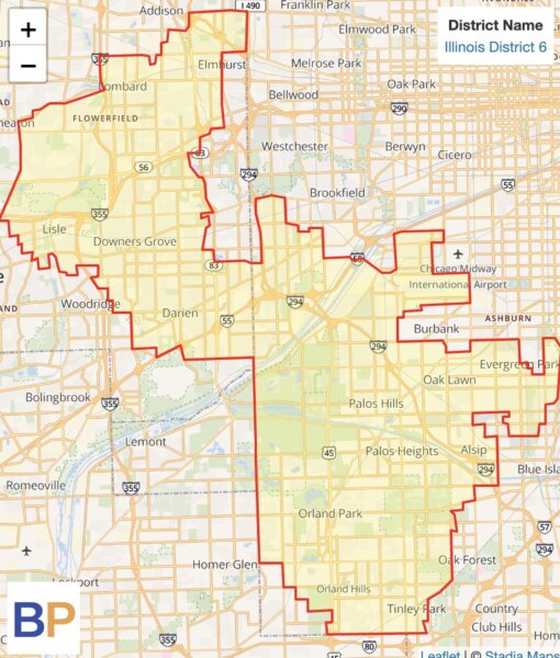New Illinois 6th Congressional District map courtesy of Ballotpedia