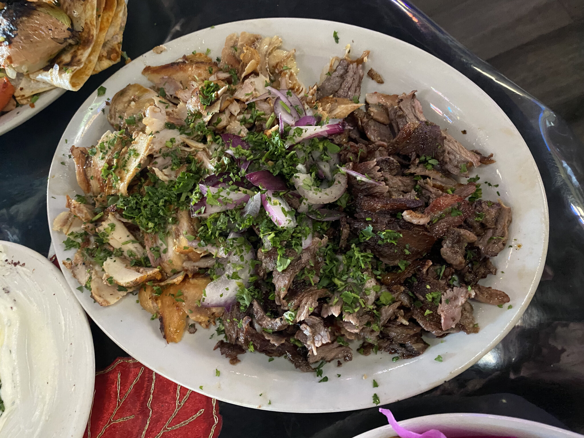 Zwar Restaurant Chicken And Beef lamb Shawarma Plate Suburban Chicagoland Zwar Restaurant Chicken And Beef lamb Shawarma Plate Suburban Chicagoland