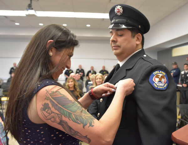 Orland Fire Protection District Fire Commission administers promotions