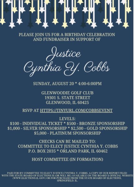 Justice Cynthia Cobb fundraiser August 20