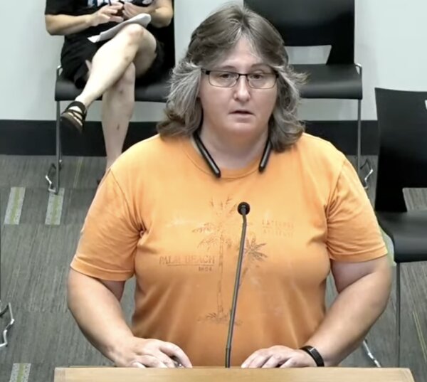 Veteran Diana Howard addresses a disrespectful Village of Orland Park Village Board meeting on August 21, 2023. She was viciously attacked in Mayor Pekau's eNewsletter