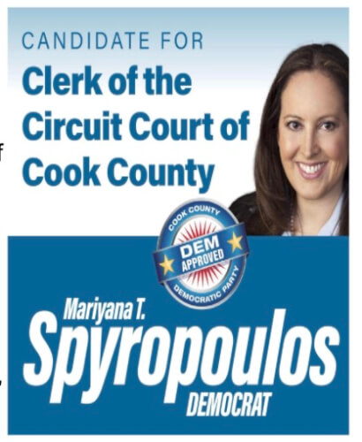 Mariyana Spyropoulos ad campaign for Clerk of the Circuit Court