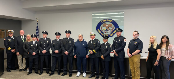 Orland Fire Protection District honors firefighters who saved resident's life. Photo courtesy of the Orland Fire Protection DIstrict