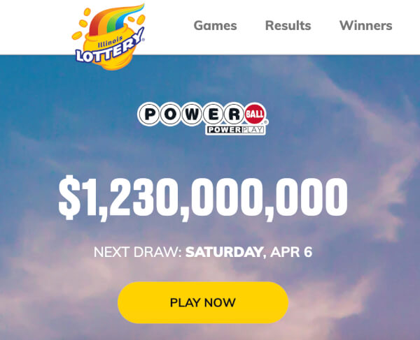 Illinois Lottery PowerBall logo and website