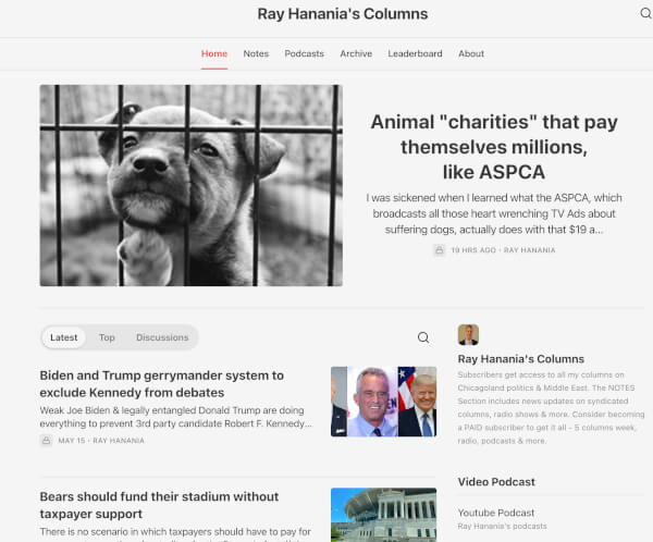 Hanania syndicated columns: expose ASPCA spending, effort to block RFK from presidential debate and more