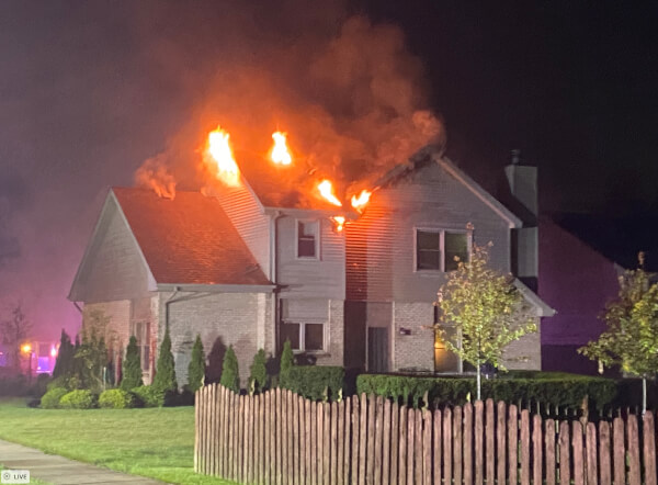 A homeowner at the 16500 Block of Lee Avenue in unincorporated Orland Township on Tuesday night, July 23, 2024, called 911 to report that he suspected his property may have been struck by lightning.