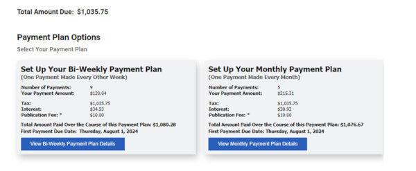 Cook County Treasurer Payment plan info