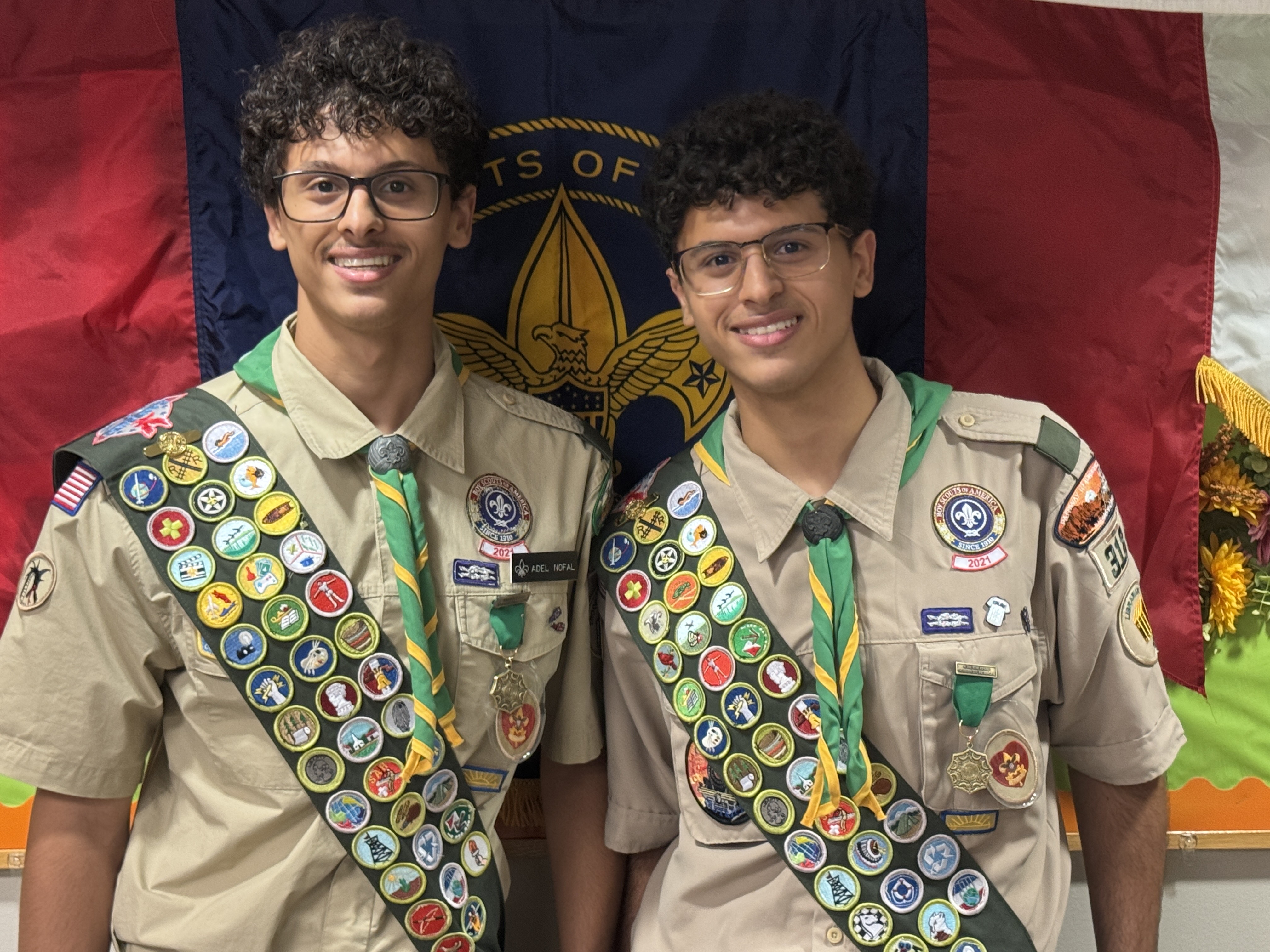 Adel and Omar Nofal Eagle scouts, the 224th and 225th Eagle Scouts in Troop 318’s 87-year history