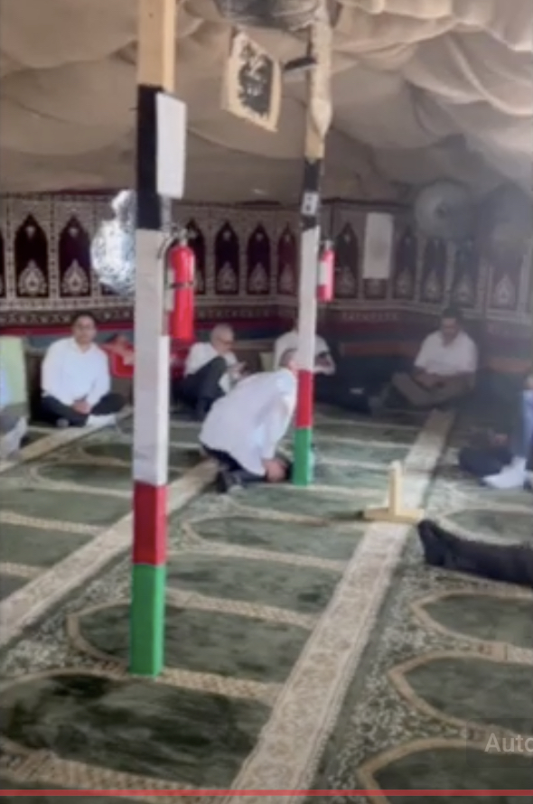 Muslim prayer tent, O'Hare Airport Uber/Lyft Staging Area