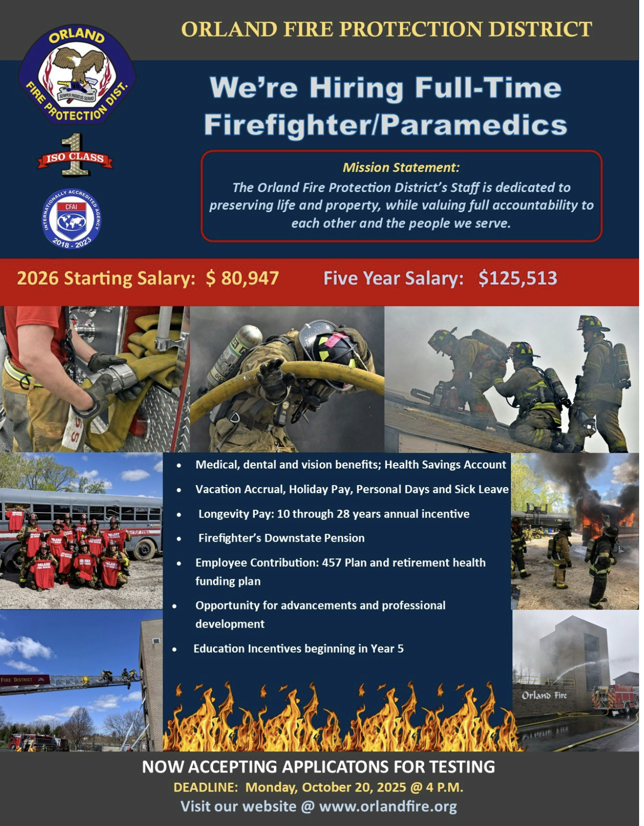 OFPD applications for firefighters open through Oct. 20, 2025