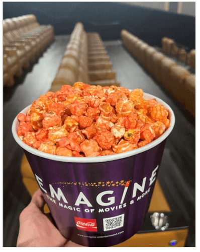 Emagine Theater Pink popcorn