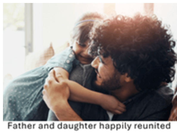 Dad and daughter reunited Lebving Law firm photo